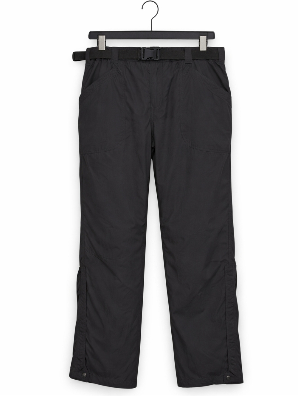 LLBEAN Hiking Trail Pants Nylon Stretch Black Large Articulated Knee New